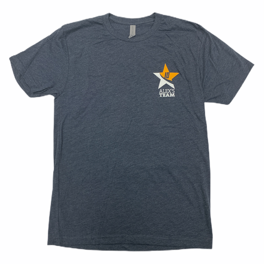 Alex's Team Small Logo Adult T-Shirt (Blue)